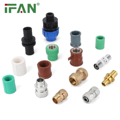 Ifan Pex PPR PVC CPVC UPVC HDPE Pph Hose Bsp NPT Press Compression Plastic Brass Copper Stainless Steel Water Plumbing Pipe Fitting Coupling
