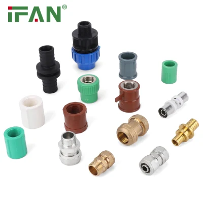  Ifan Pex PPR PVC CPVC UPVC HDPE Pph Hose Bsp NPT Press Compression Plastic Brass Copper Stainless Steel Water Plumbing Pipe Fitting Coupling