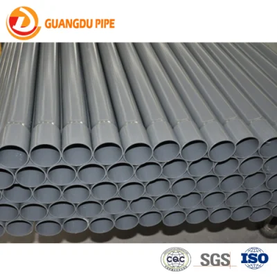  PVC Electrical Conduit Pipe UPVC Rigid Conduit Grey