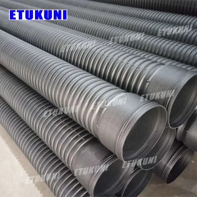 Manufacturer Supply HDPE Piep Plastic Black Polyethylene Drainage Culvert HDPE Double Wall Corrugated Pipe for Drainage System