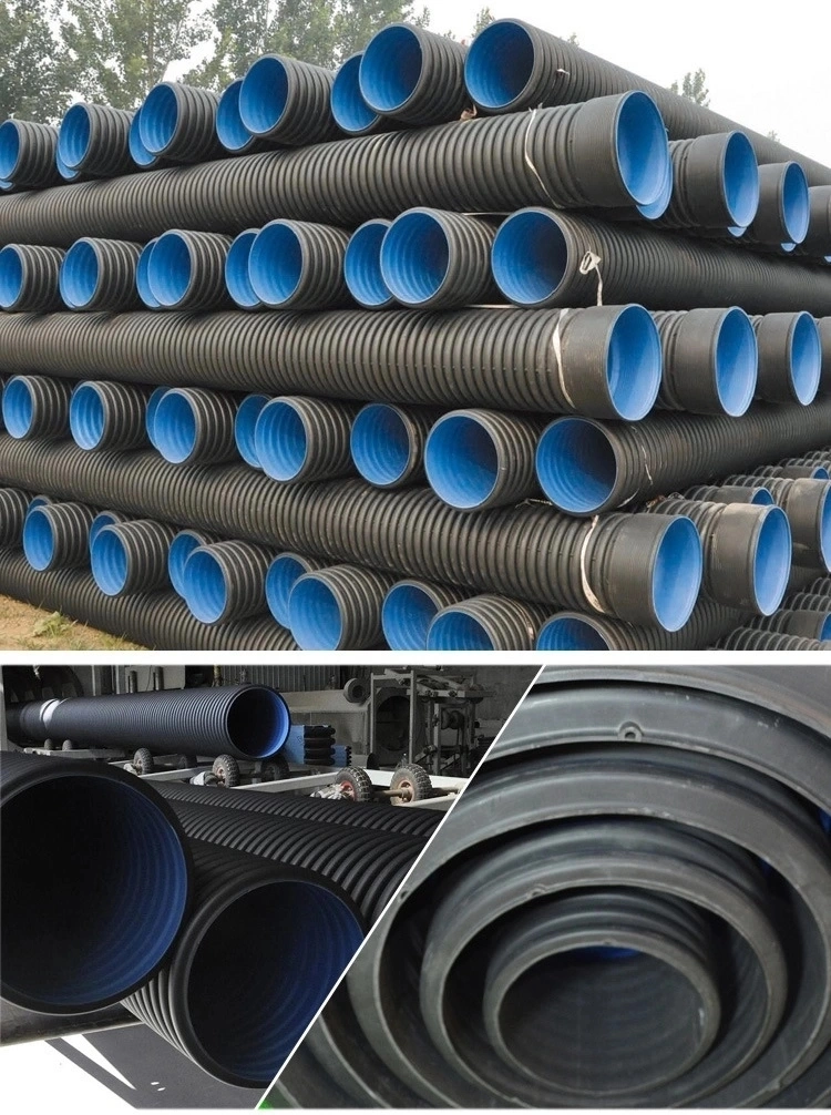 Double Wall Corugated (DWC) HDPE Pipe ISO Certificate Manufacture for Water for Mining