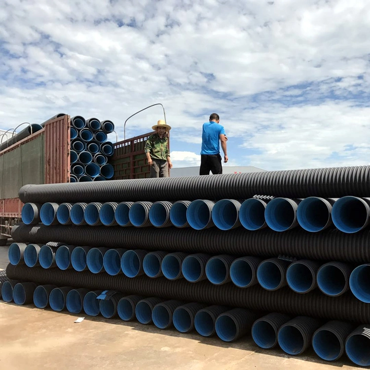 China Manufacturer Double-Wall Corrugated Rain Sewage HDPE Pipe High Strength