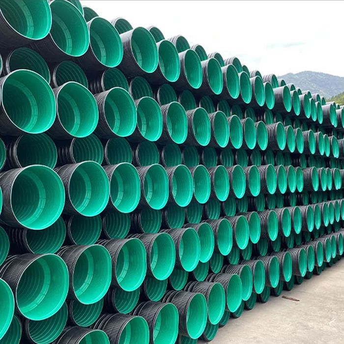 Black PE100 Sn8 200mm 300mm 400mm HDPE Double Wall Corrugated Pipe for Drainage System