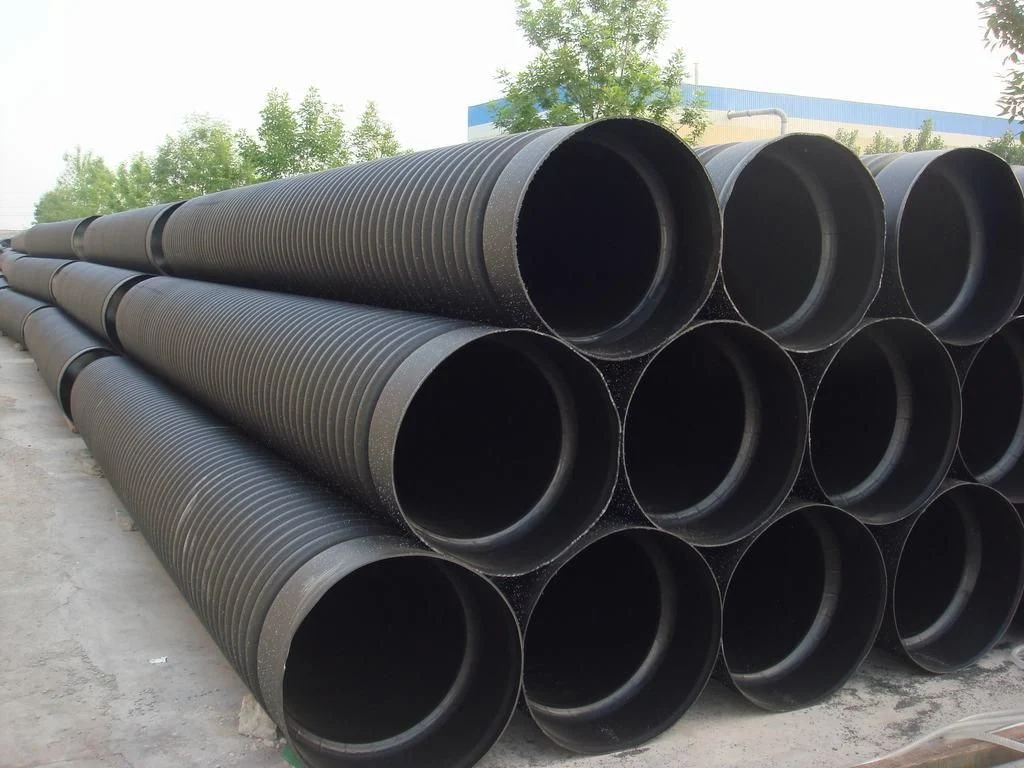 Sn4 300mm PE HDPE Plastic Corrugated Drain Pipes