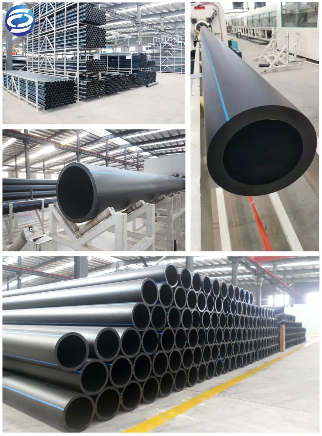 Pipe PE 100 Pn16 150mm 250mm Diameter HDPE Plastic Pipe