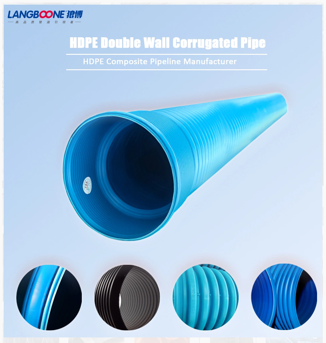 Plastic Double Wall Corrugated HDPE Pipe Sewage Spiral Pipe for Drainage System