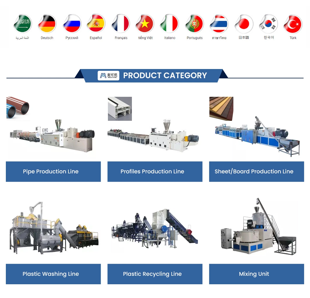 Meetyou Machinery PVC Pipe Line Price Custom PVC PP-R /Pert Extrusion Production Line Manufacturers China ABS/PE Plastic Processed Extruder Pipe HDPE