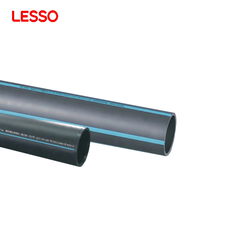 Lesso Long Service Life Corrosion Resistance Blue Black 90 110 160 180 200 250 315 355 400 450mm PE Pipes