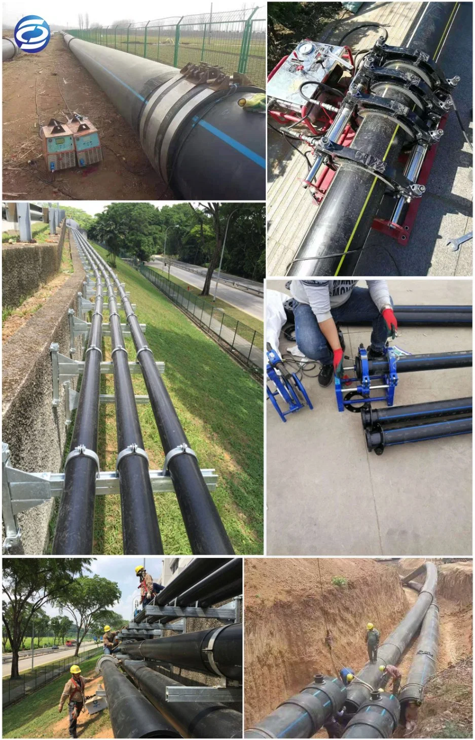 Low Cost Plastic Material HDPE Pipe Pn6 Pn8 Pn10 SDR 21 17 13.6 DN200 for Factory Water Delivery System