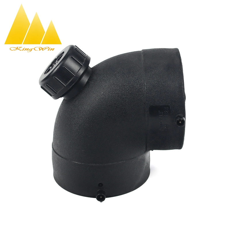 Good Manufacture of HDPE Pipe Fittings Electro Fusion Fittings 90 Degree Elbow Pipe with Inspection Hole