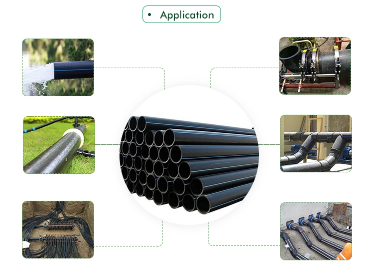 25mm/40mm/90mm/140mm/180mm/200mm/400mm Full Size Big Diameter PE Pipe Water Supply Pipe HDPE Building Material