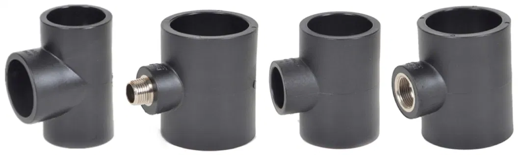 High Quality Water Supply SDR11 DIN Standard Plastic Pipe Fitting PE Pipe Fittings Reducing Tee HDPE Socket Fusion Pipe Fitting