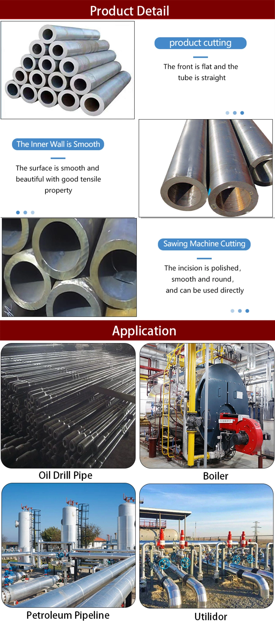 China Tubes Manufacturer Black Pipe Carbon Seamless Steel Pipe for Oil and Gas Pipeline
