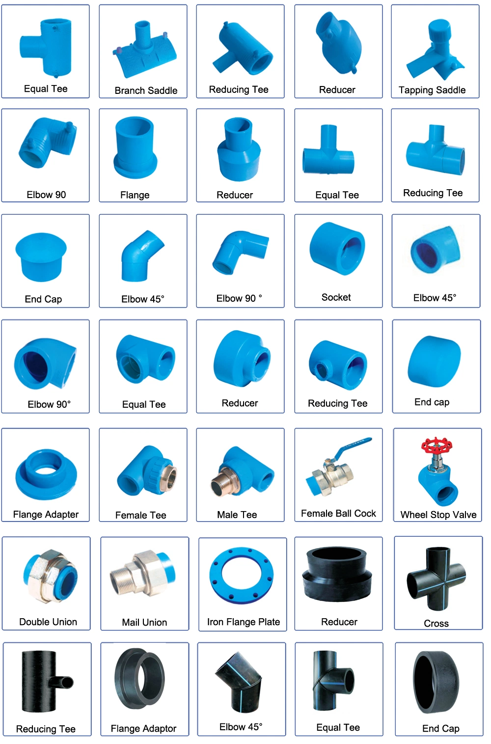 Socket Fusion Weld Pn16 HDPE Pipe Fittings for Water Supply