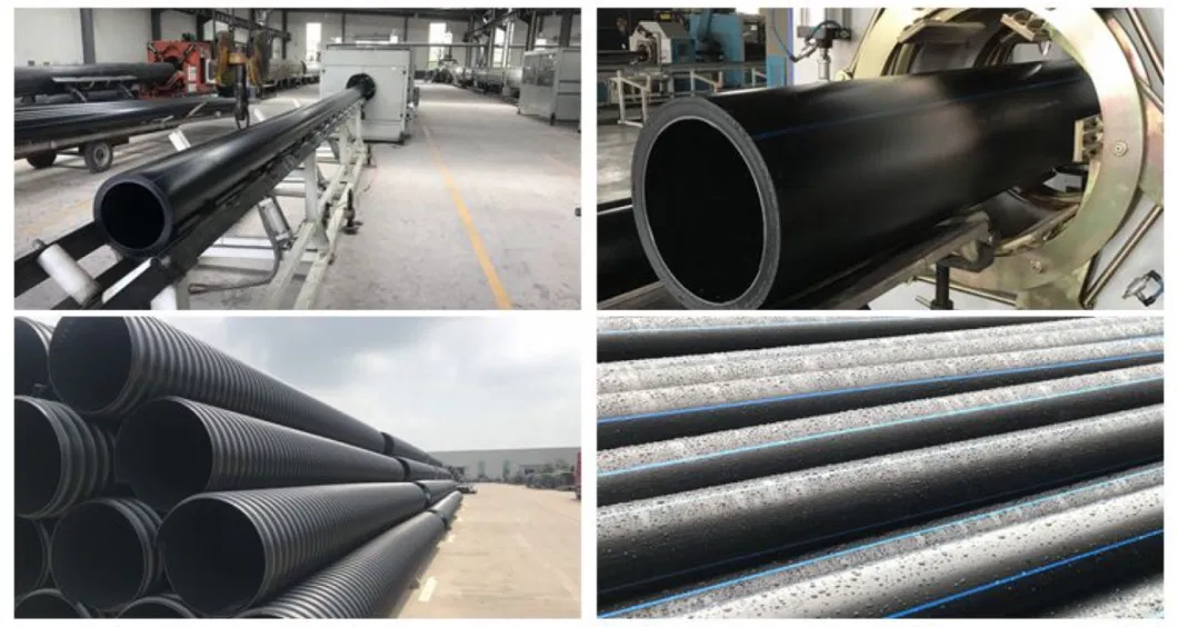 DN16/20/50/63/110/315/400/500/630/1000/1200mm Water, Irrigation, Black and Blue Striped Polyethylene Pipes