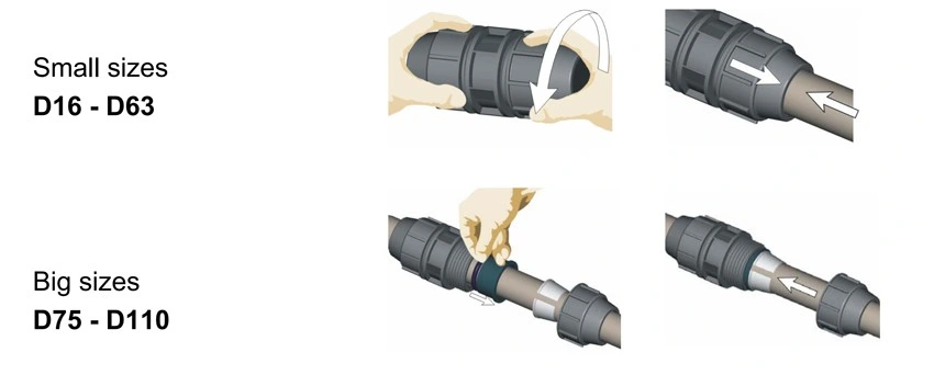 Compression Fitting for HDPE Pipe Plastic Pipe Fittings Pn16 Female Threaded Tee HDPE PP Compression Fittings