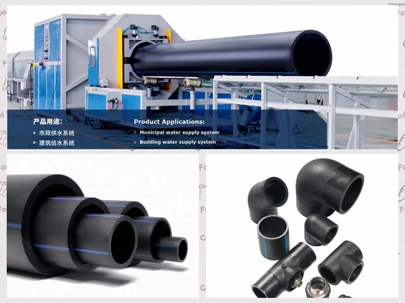 SDR11 SDR21 SDR41 180mm 225mm 355mm 450mm 560mm 800mm PE/HDPE Water Pipe for Construction to Drainage Water