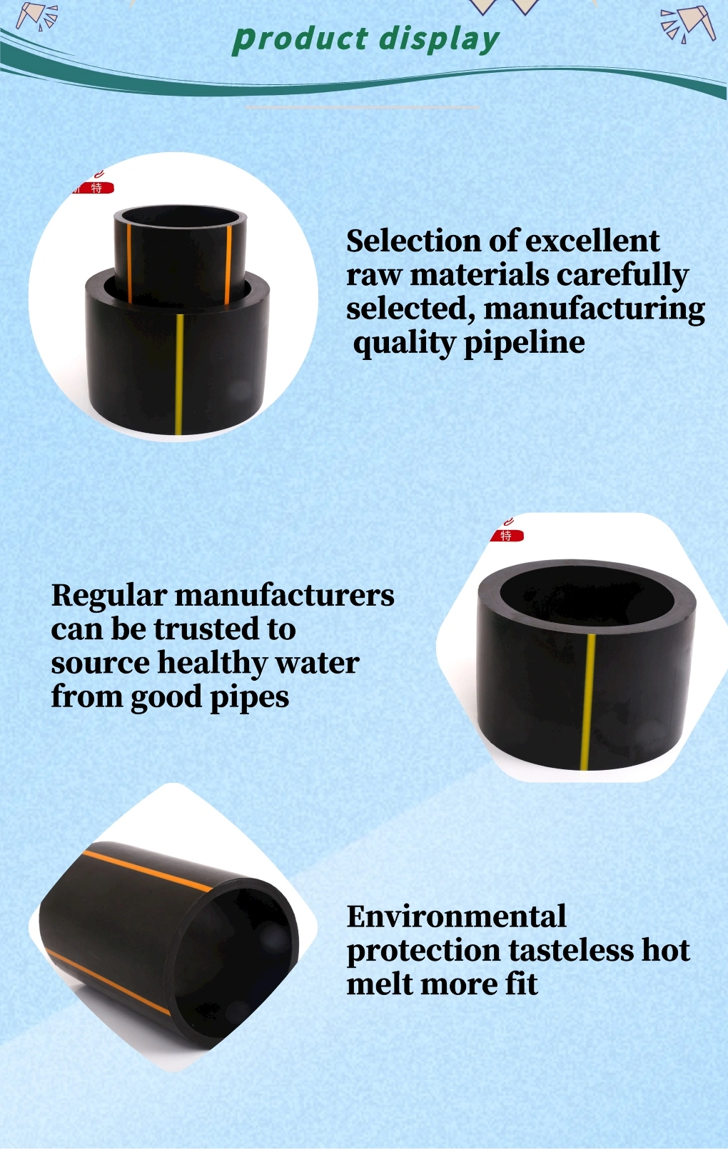 Water Supply Aupplier High Pressure DN500 HDPE Pipe PE Pipe