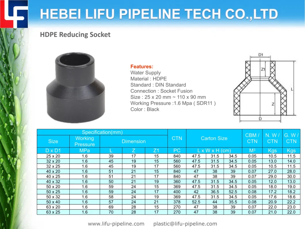 High Quality Water Supply SDR11 DIN Standard Plastic Pipe Fitting PE Pipe Fittings Reducing Tee HDPE Socket Fusion Pipe Fitting