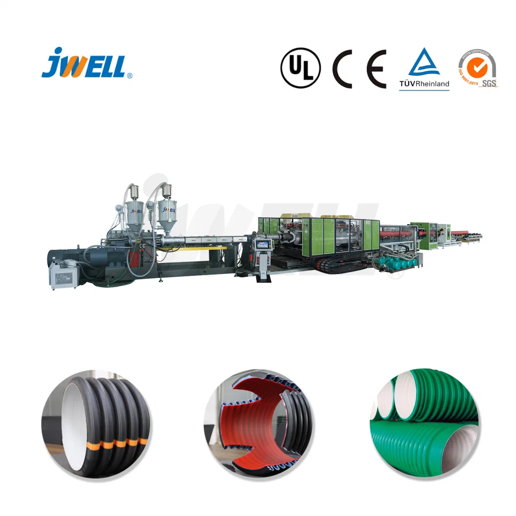 Jwell HDPE Horizontal Type Double Wall Corrugated Pipe Machine with Large Capacity