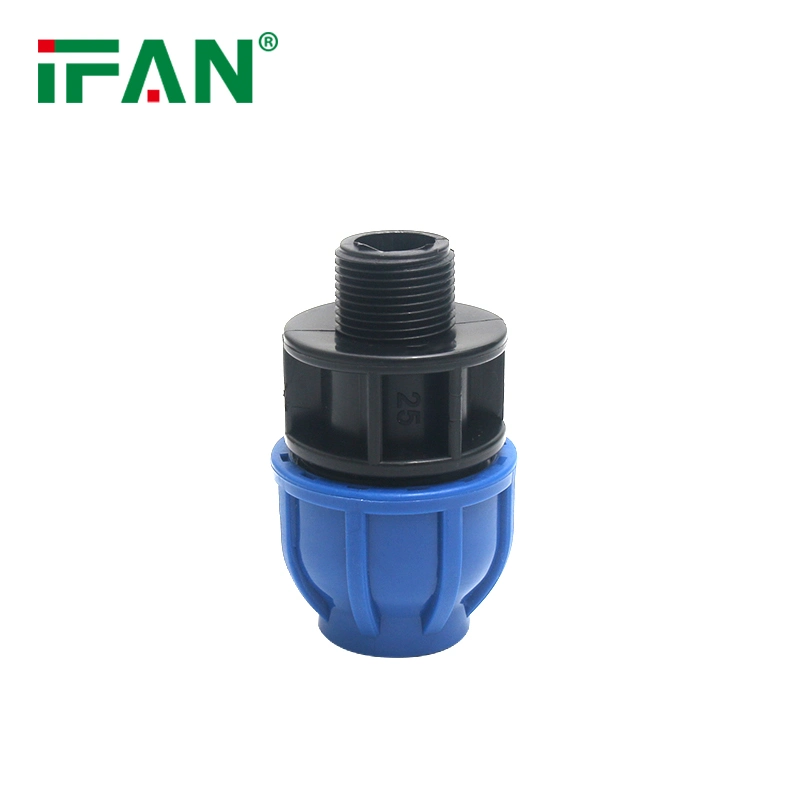 HDPE PVC PP PE Pipe Compression Fittings Male Adaptor Adapter