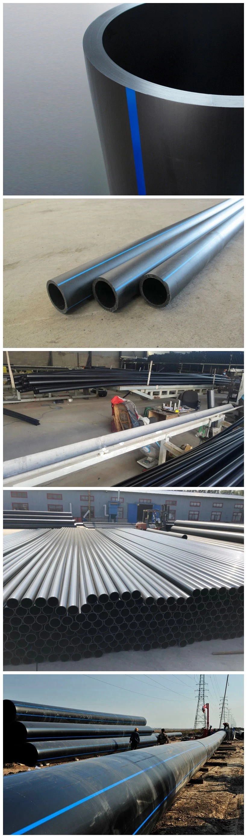 200mm Manufacturers Flexible Irrigation Black Plastic HDPE Pipe