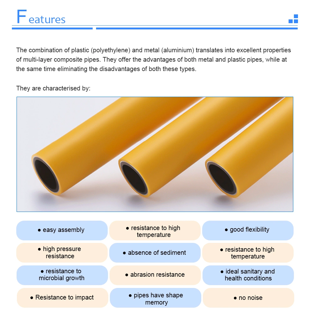 Crosslinked Polyethylene Aluminum Composite Pipe / Multilayer Pex Pipe for Water/Gas