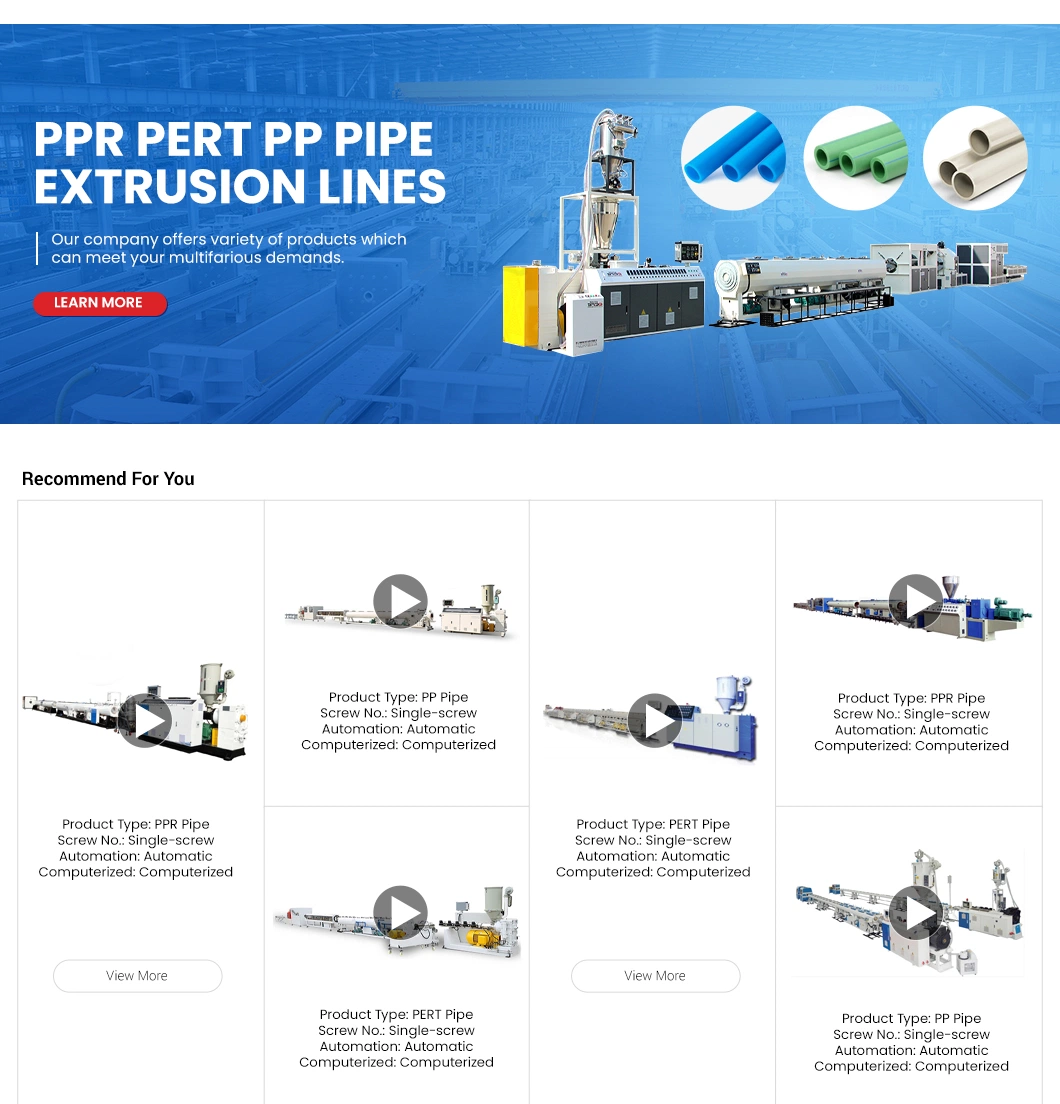 High Quality Pipe Making Machine Plastic PP Pert PPR Underground Drinking Water Hot Water PP Pert PPR Pipe Production Line