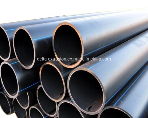 HDPE Water Supply Pipe with Color Line Pipe Extrusion Machine