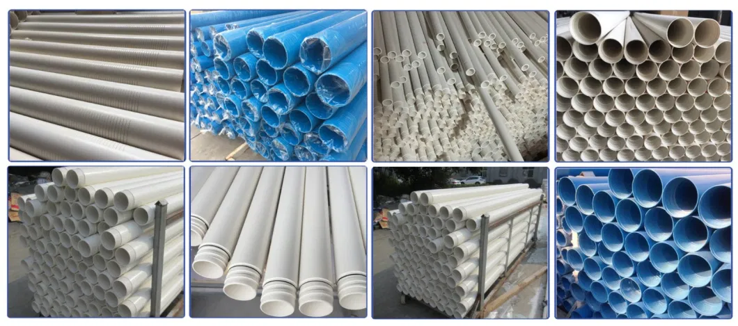 Anticorrosion UV Stabalized Plastic UPVC Material Flush Thread End PVC Water Well Casing Borehole Pipe