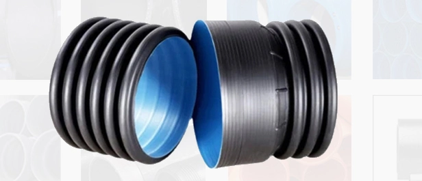 300mm Sn12 HDPE Double Corrugated Pipe for Sanitary Sewers Blue Drainage Pipeline
