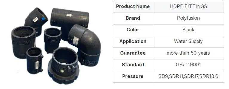 Multi-Size PE HDPE Pipe Electrofusion Fitting Electro Fusion Coupler Equal Coupling for HDPE Pipe