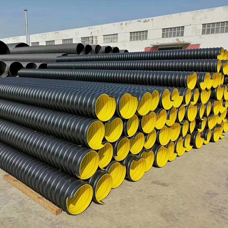 HDPE Industrial Drainage Pipe Sn4-Sn16 High Pressure Steel Belt Double Wall Corrugated Drainage Pipe