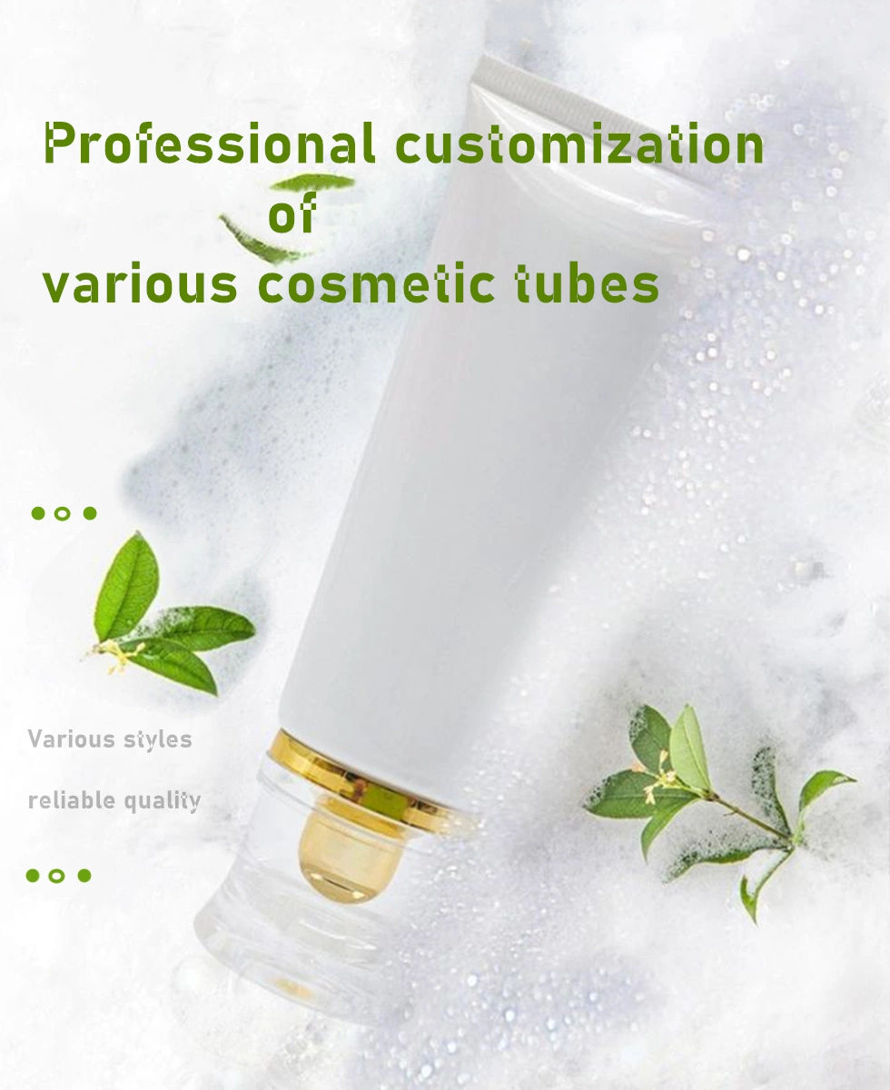 Skincare 100 Ml PE Packaging Tubes Cosmetic Plastic Tube with Golden Screw Top Cap