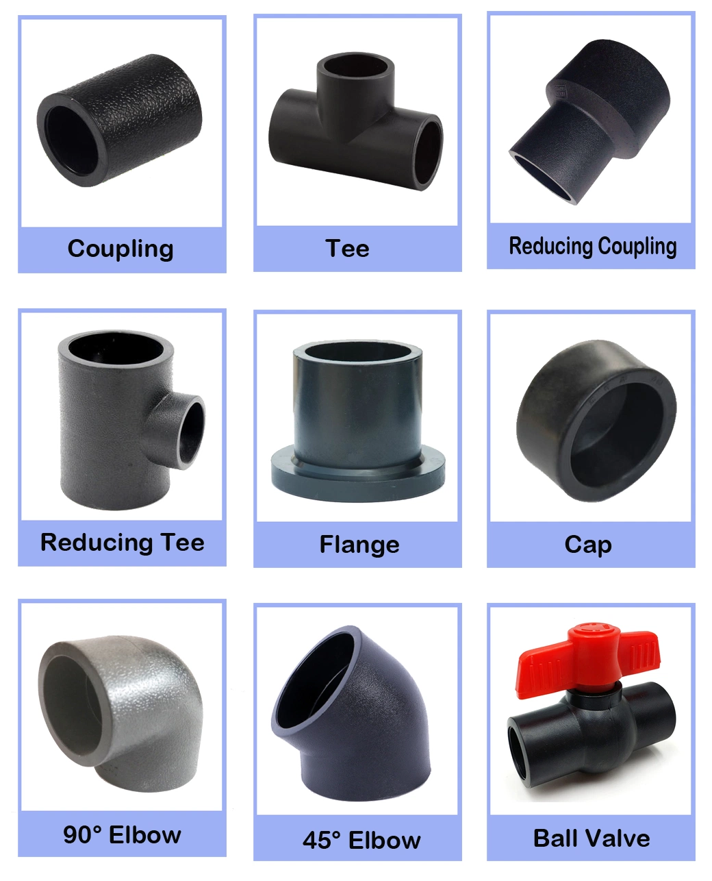 HDPE Socket Fusion Fittings Hot Fusion Brass Stop Valve PE Fittings