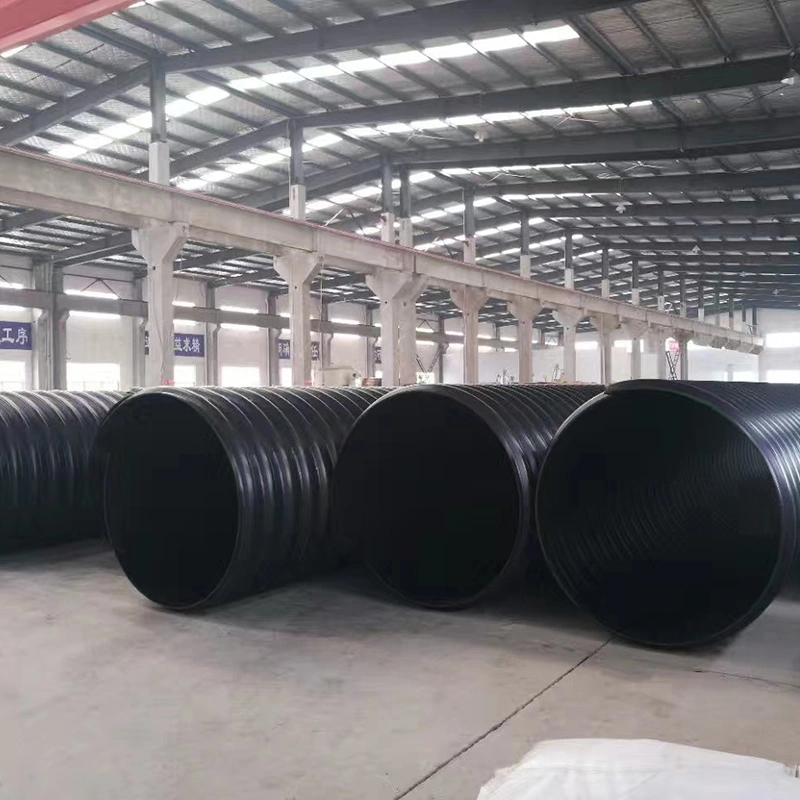 HDPE Industrial Drainage Pipe Sn4-Sn16 High Pressure Steel Belt Double Wall Corrugated Drainage Pipe