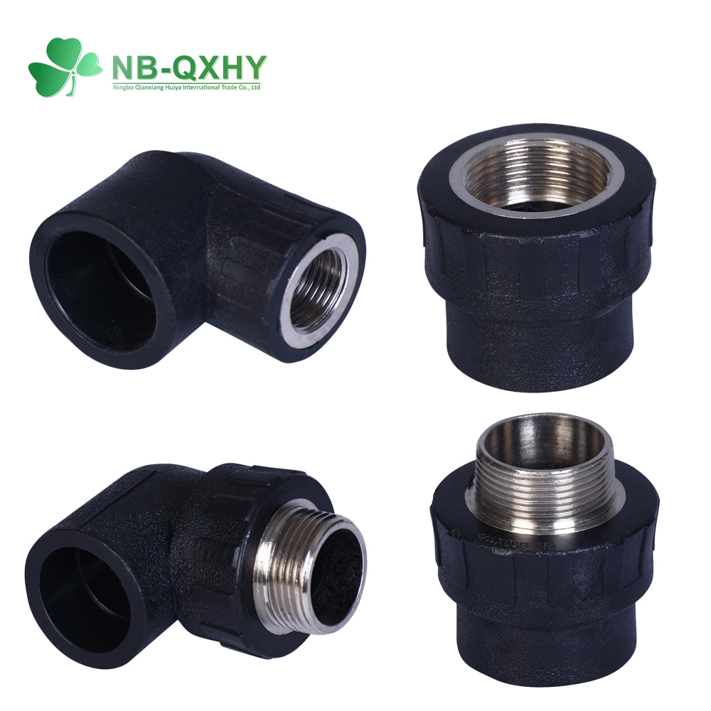 Water Supply HDPE Fittings Female Metal Threaded Elbow Adapter