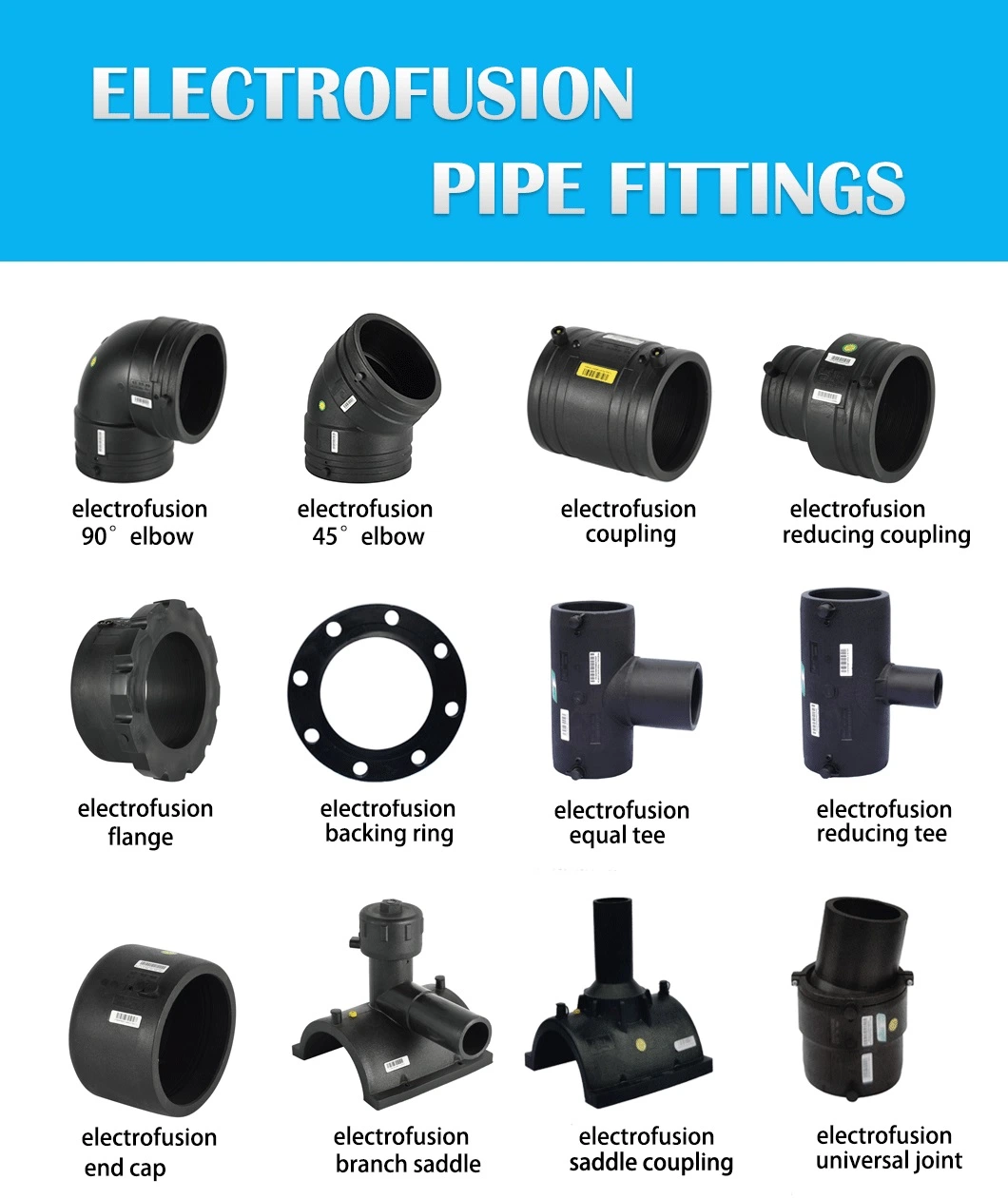 HDPE Pipe Fittings DN500 Electrofusion Coupling SDR11 SDR17