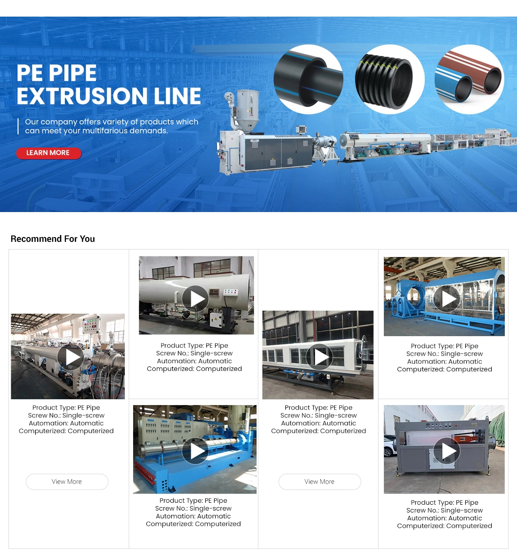 Meetyou Machinery PVC Pipe Manufacturing Machine Price List Wholesale PE Plastic Pipe Making Machines Suppliers China Production Line Manufacture HDPE Pipe