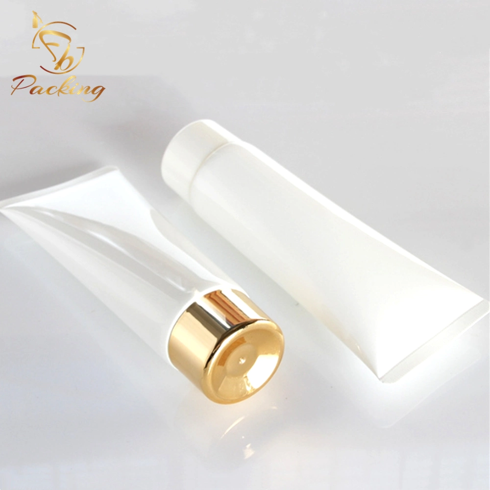 Skincare 100 Ml PE Packaging Tubes Cosmetic Plastic Tube with Golden Screw Top Cap