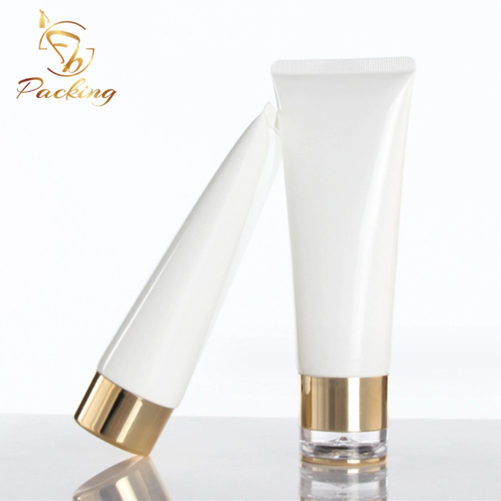 Skincare 100 Ml PE Packaging Tubes Cosmetic Plastic Tube with Golden Screw Top Cap