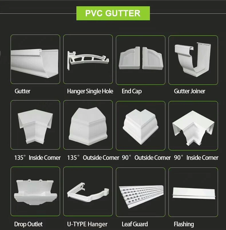 Kenya PVC Rain Gutters and Downspouts Price Water Pipes PVC