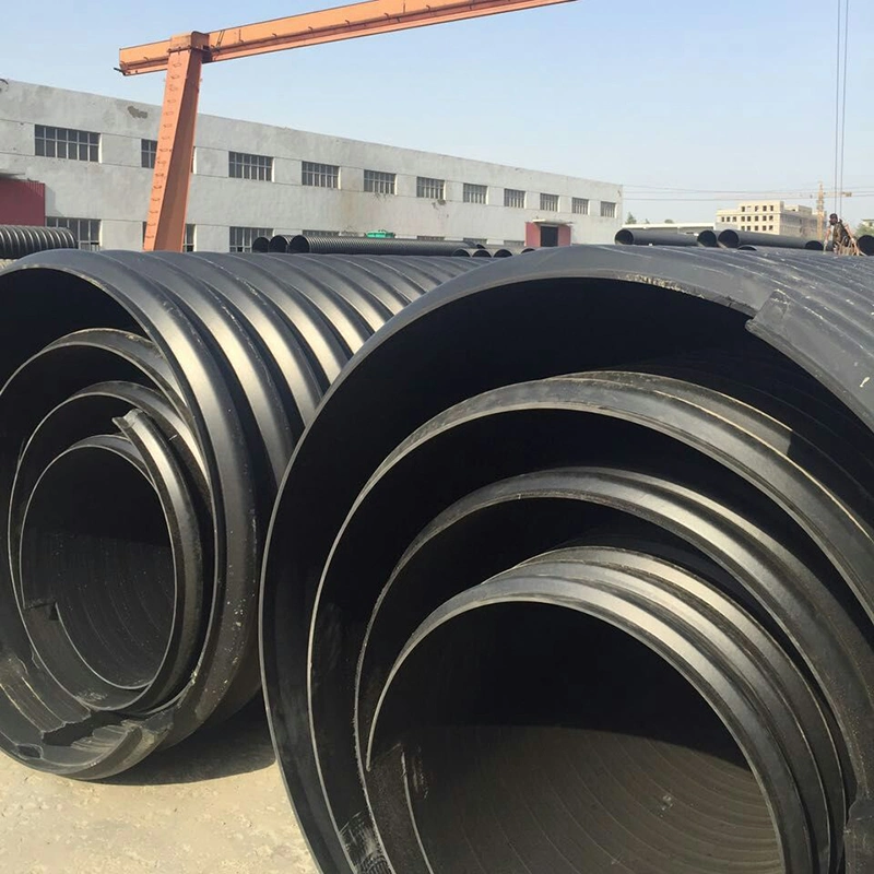 HDPE Industrial Drainage Pipe Sn4-Sn16 High Pressure Steel Belt Double Wall Corrugated Drainage Pipe