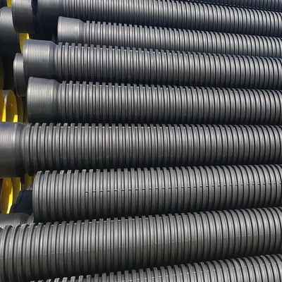 Tubo corrugato a doppia parete in HDPE SN8 300 mm tubo di drenaggio in PE DWC HDPE Prezzi tubi in plastica per fognature/ tubi in HDPE/tubi per acqua in PE
