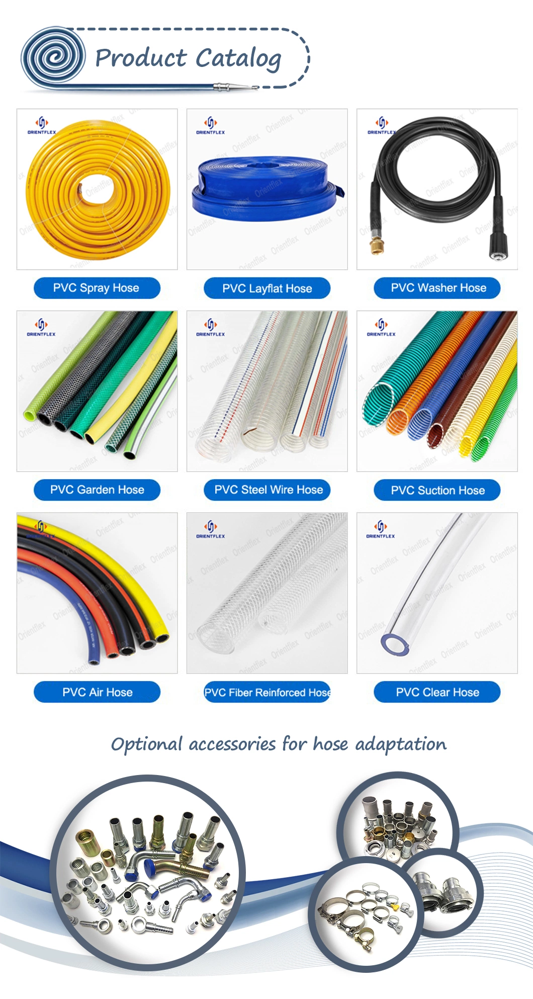 Colored Flexible High Pressure Poly Compressor Hybrid Rubber Air Water Hose