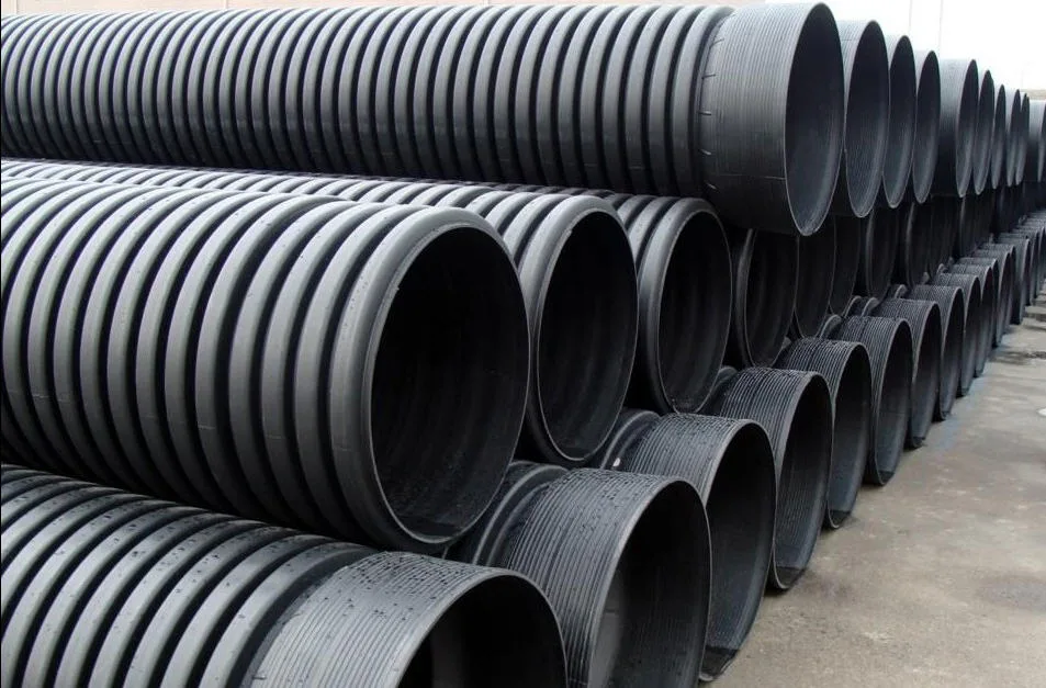 Sn4 300mm HDPE Plastic Corrugated Drain Pipes