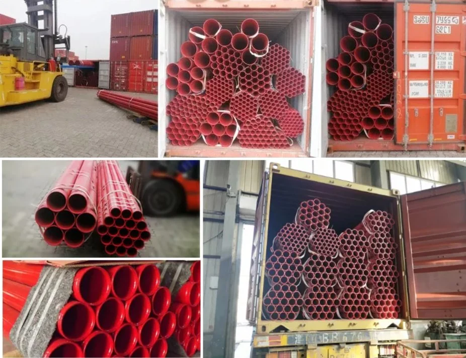 High Quality External PE Red Blue Plastic Coated Composite Steel Pipe for Water Supply and Fire Fighting