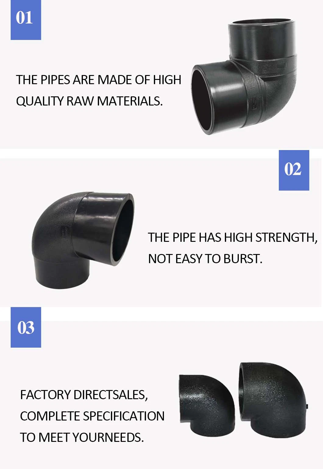 Changyuan Customized HDPE Water Supply Elbow for Corrosion Resistant Pipes