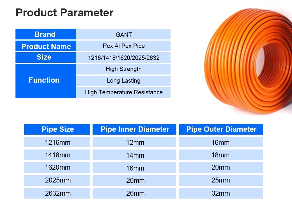 Plumbing Oxygen Barrier Radiant 16-32mm Overlap Pex Al Pex Plastic Pipe