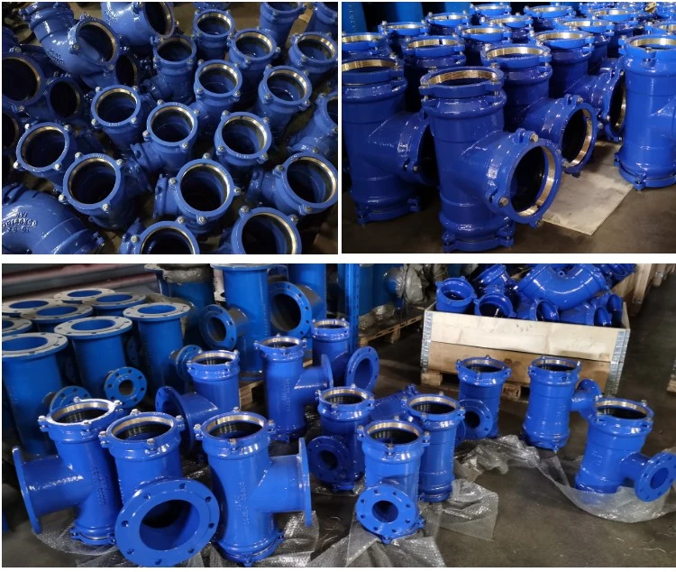 Pipeline Product Factory ISO2531/En545/En598 Fbe Coated Dci Ductile Iron Pipe Fitting for PE Pipe